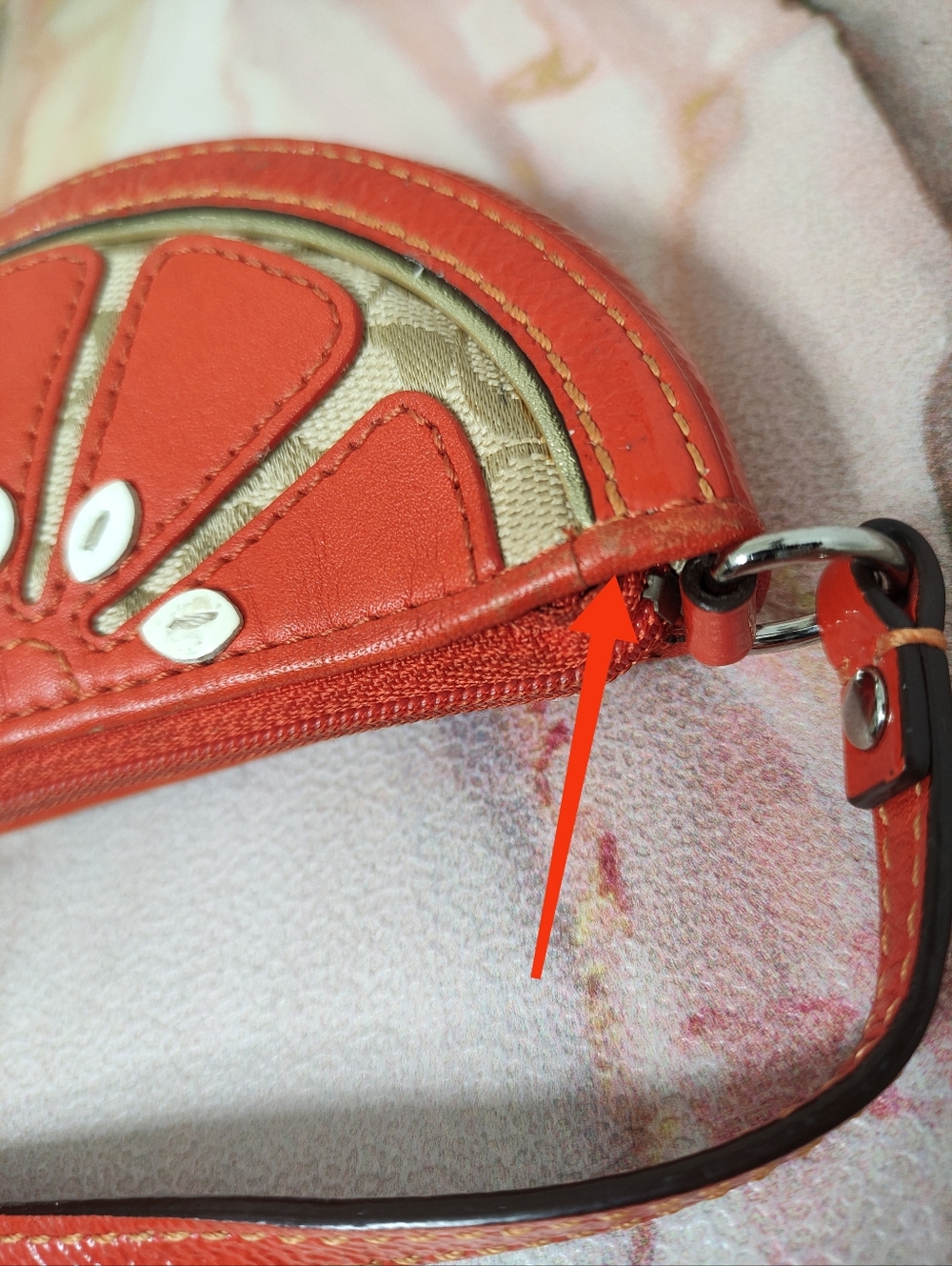 Vintage Y2K Coach F60659 Orange Coin Purse - Picture 13 of 14